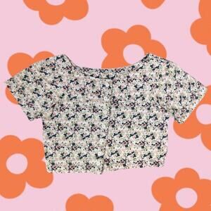 90s floral crop top